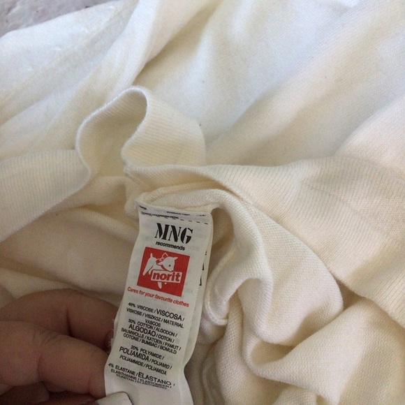 MNG Basic Short Sleeve Knitted Midi Off White Dress - Picture 9 of 10